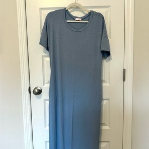 Pink Lily Long Blue Tshirt Dress w/ Pockets - size S - never been worn!